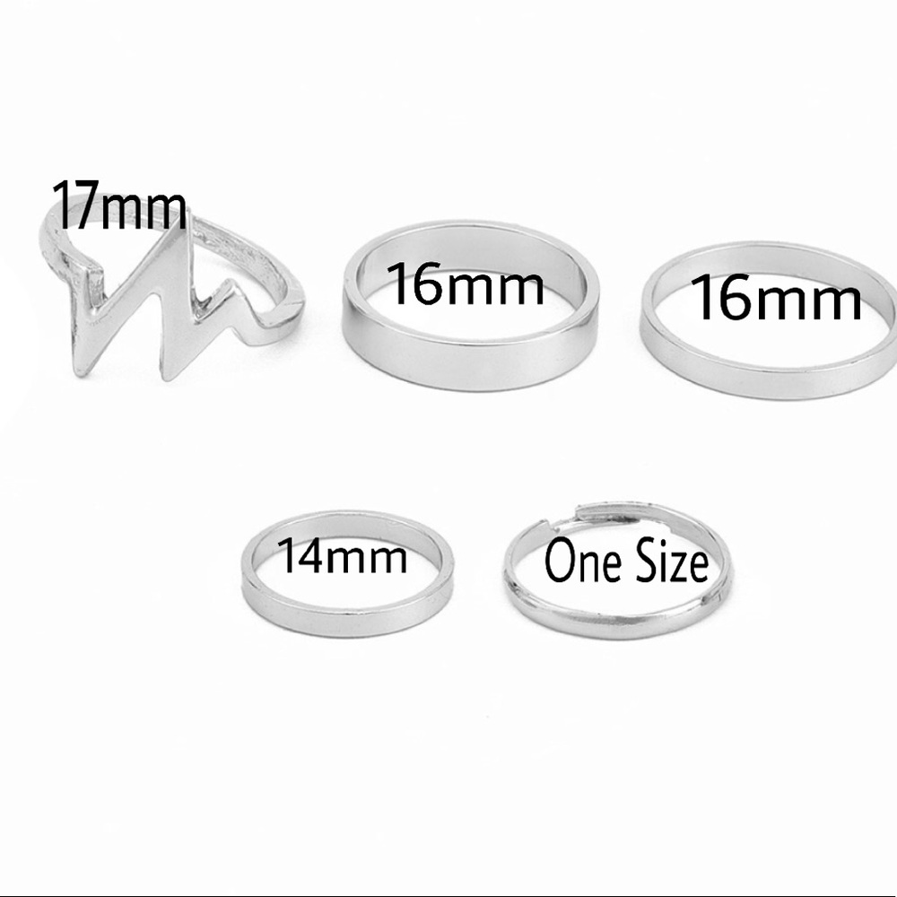 Sterling Silver Heart Beat Ring Bundle - image 3